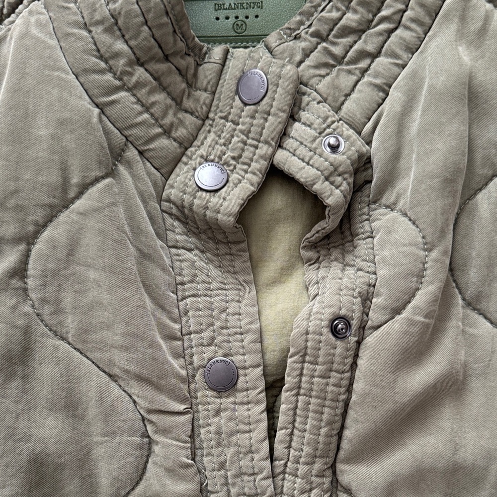 Blank NYC Olive Quilted Snap-Front Jacket - Picture 3 of 5